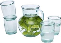 SET DA 5 PEZZI IN VETRO RICICLATO CON CARAFFA